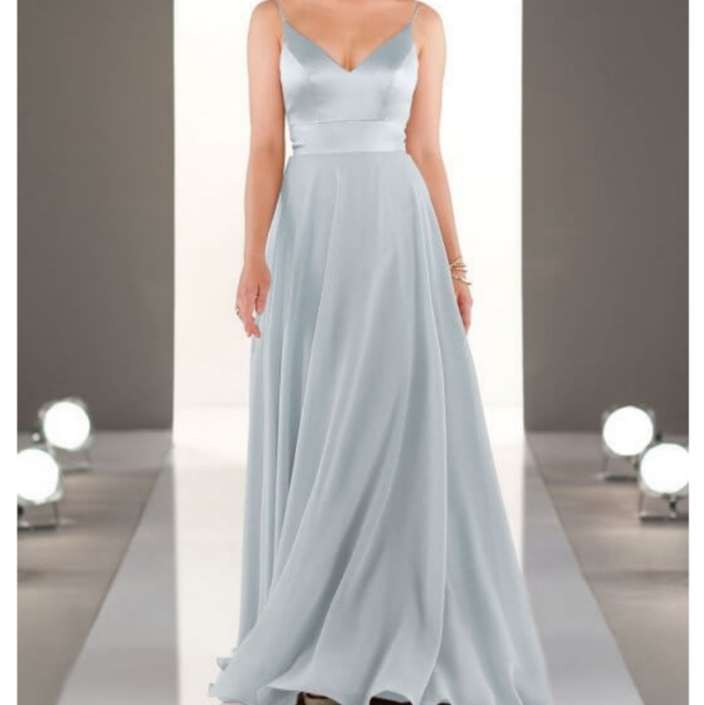 Mixed Fabric Bridesmaids Dress Arctic Blue